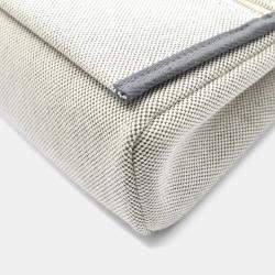 Pre Owned حقيبة هيرمس هيرباغ زيپ ميني كتف قماش و جلد توال إتش فاش هانتر بيج/رمادي أردواز