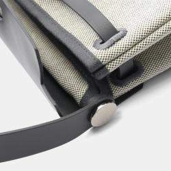 Pre Owned حقيبة هيرمس هيرباغ زيپ ميني كتف قماش و جلد توال إتش فاش هانتر بيج/رمادي أردواز