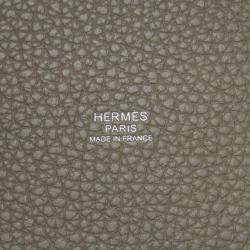 مملوكة مسبقًا Hermes Picotin Lock 18 Etoupe Handbag With Silver Hardware Taurillon