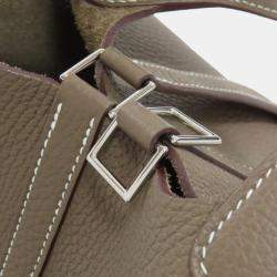 مملوكة مسبقًا Hermes Picotin Lock 18 Etoupe Handbag With Silver Hardware Taurillon