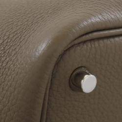 مملوكة مسبقًا Hermes Picotin Lock 18 Etoupe Handbag With Silver Hardware Taurillon