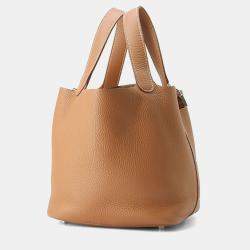 Pre Owned حقيبة هيرمس بيكوتين لوك م.م جلد توريلون كليمونس ذهبي