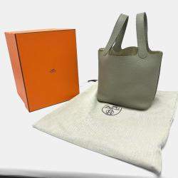 مملوكة مسبقًا حقيبة هيرمس بيكوتين لوك 19 توريلون كليمينس رمادي ساجي