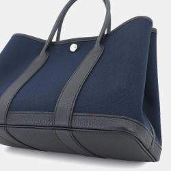 مملوكة مسبقًا هيرمس غاردن بارتي توت بي تي إم جلد تويلي ميلتير أزرق بحري بحجم 