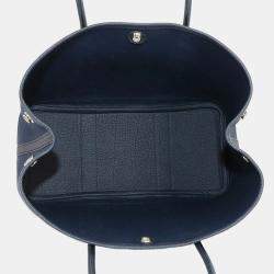 مملوكة مسبقًا هيرمس غاردن بارتي توت بي تي إم جلد تويلي ميلتير أزرق بحري بحجم 