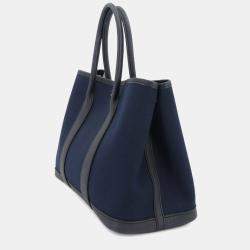 مملوكة مسبقًا هيرمس غاردن بارتي توت بي تي إم جلد تويلي ميلتير أزرق بحري بحجم 