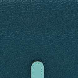 Pre Owned Hermès Dogon Duo Colvert/Bleu Atoll Taurillon Clemence and Swift Leather Wallet