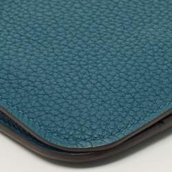 Pre Owned Hermès Dogon Duo Colvert/Bleu Atoll Taurillon Clemence and Swift Leather Wallet