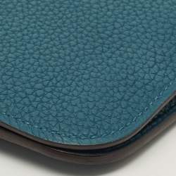 Pre Owned Hermès Dogon Duo Colvert/Bleu Atoll Taurillon Clemence and Swift Leather Wallet