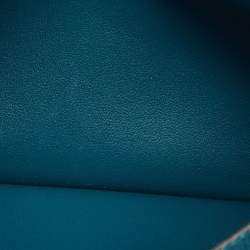 Pre Owned Hermès Dogon Duo Colvert/Bleu Atoll Taurillon Clemence and Swift Leather Wallet