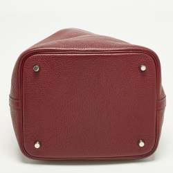 Pre Owned Hermès Picotin Lock 22 Rouge H Taurillon Clemence Leather Tote