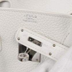 مملوكة مسبقًا Hermes  Birkin 30 White Taurillon Clemence Handbag