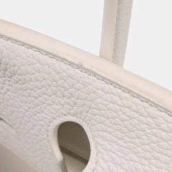مملوكة مسبقًا Hermes  Birkin 30 White Taurillon Clemence Handbag
