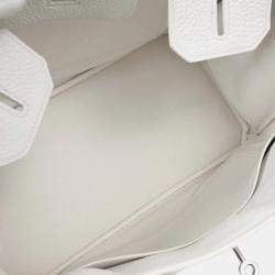 مملوكة مسبقًا Hermes  Birkin 30 White Taurillon Clemence Handbag