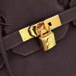 مملوكة مسبقًا Hermes Haut a Courroies 32 Havane Fjord Leather Top Handle Bag