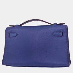 مملوكة مسبقًا Hermes Blue Electric Swift Kelly Pochette Handbag