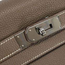مملوكة مسبقًا Hermes Etoupe Gray Togo Kelly 40 Retourne 2way Shoulder Handbag
