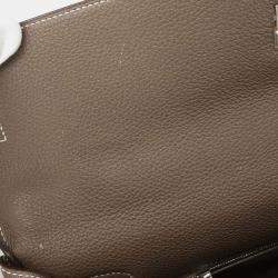 مملوكة مسبقًا Hermes Etoupe Gray Togo Kelly 40 Retourne 2way Shoulder Handbag