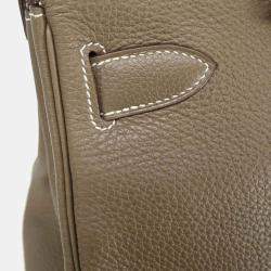 مملوكة مسبقًا Hermes Etoupe Gray Togo Kelly 40 Retourne 2way Shoulder Handbag