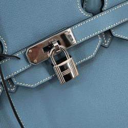 Pre Owned حقيبة هيرمس بيركين إبسوم جينز أزرق 35