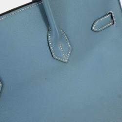 Pre Owned حقيبة هيرمس بيركين إبسوم جينز أزرق 35