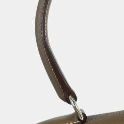 مملوكة مسبقًا Hermes Etoupe Gray Taurillon Clemence Shoulder Kelly Handbag
