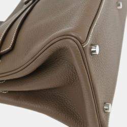 مملوكة مسبقًا Hermes Etoupe Gray Taurillon Clemence Shoulder Kelly Handbag