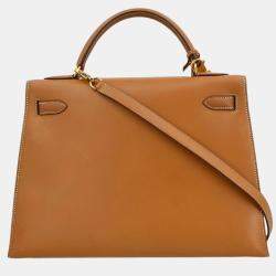 مملوكة مسبقًا Hermes Natural Veau Chamonix Kelly 32 Sellier 2way Handbag