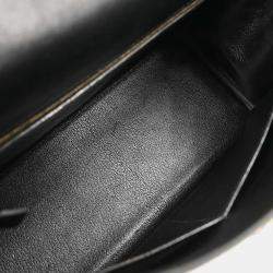 مملوكة مسبقًا حقيبة هيرمس كيلي 28 عجل بوكس أسود روتورنيه قابلية حمل بطريقتين