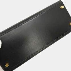 مملوكة مسبقًا حقيبة هيرمس كيلي 28 عجل بوكس أسود روتورنيه قابلية حمل بطريقتين