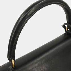 مملوكة مسبقًا حقيبة هيرمس كيلي 28 عجل بوكس أسود روتورنيه قابلية حمل بطريقتين