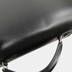 Pre Owned Hermes Black Box Calf Kelly Depeches 38 Briefcase