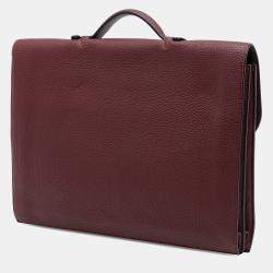 Pre Owned Hermes Red Togo Sac A Depeches 38