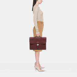 Pre Owned Hermes Red Togo Sac A Depeches 38