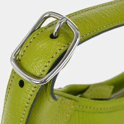 Pre Owned Hermes Trim 31 Anis Green Chevre Mysore Leather Shoulder Bag