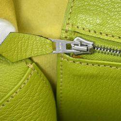 Pre Owned Hermes Trim 31 Anis Green Chevre Mysore Leather Shoulder Bag