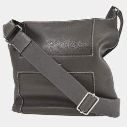 Pre Owned Hermes Graphite Taurillon Clemence Goodnews Pm Shoulder Bag