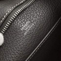 Pre Owned Hermes Graphite Taurillon Clemence Goodnews Pm Shoulder Bag