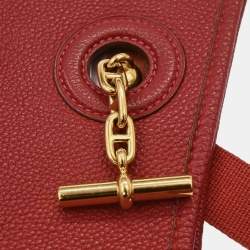 Pre Owned حقيبة هيرمس فيسبا ب إ م جلد توجو روج غارانس للكتف