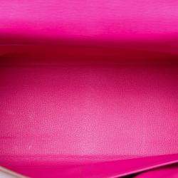 Pre Owned حقيبة هيرمس كيللي روج غارانس / روز تيريان بوكس كالف فيرسو II ريتورني 35