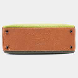 مملوكة مسبقًا حقيبة هيرمس 'كيلي رتورني 32' بثلاثة ألوان جلد توغو أخضر أنيس، أخضر زيتوني وذهبي