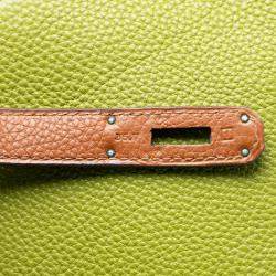 مملوكة مسبقًا حقيبة هيرمس 'كيلي رتورني 32' بثلاثة ألوان جلد توغو أخضر أنيس، أخضر زيتوني وذهبي