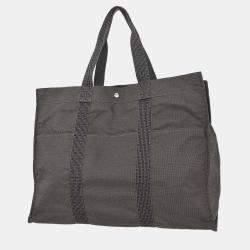 مملوكة مسبقًا حقيبة هيرمس هيرلاين Tgm قماش رمادي توت