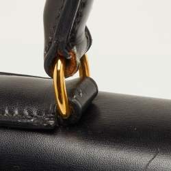 مملوكة مسبقًا حقيبة هيرمس كيلي سيلير 28 جلد نوار بوكس إكسسوار مطلي ذهبي