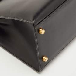 مملوكة مسبقًا حقيبة هيرمس كيلي سيلير 28 جلد نوار بوكس إكسسوار مطلي ذهبي