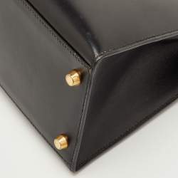 مملوكة مسبقًا حقيبة هيرمس كيلي سيلير 28 جلد نوار بوكس إكسسوار مطلي ذهبي