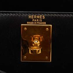 مملوكة مسبقًا حقيبة هيرمس كيلي سيلير 28 جلد نوار بوكس إكسسوار مطلي ذهبي