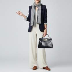 مملوكة مسبقًا حقيبة هيرمس كيلي سيلر إكسسوار ذهبي تمساح بروسوس مارين زرقاء 32