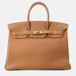 Pre Owned Hermes Gold Birkin 35 Togo Gold-Finished Hardware