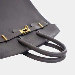 مملوكة مسبقًا Hermes Grey Hermes Etain Togo Birkin Retourne 25